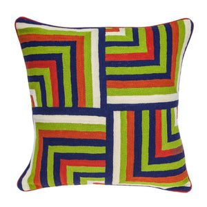 20" X 7" X 20" Handmade Multicolored Accent Pillow Cover With Poly Insert