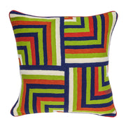 20" X 7" X 20" Handmade Multicolored Cotton Pillow Cover With Down Insert