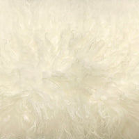 17" Creamy Genuine Tibetan Lamb Fur Pillow with Microsuede Backing