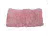 17" Pink Genuine Tibetan Lamb Fur Pillow with Microsuede Backing