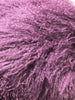 20" Purple Genuine Tibetan Lamb Fur Pillow with Microsuede Backing