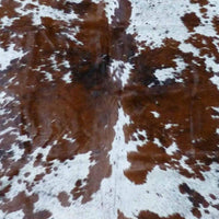 6.5 Ft Brown and White Brindled Cowhide Rug