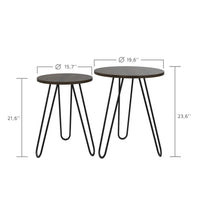 19.6" X 19.6" X 23.6" Oak Particle Board Side Tables