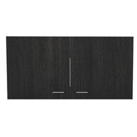 39.3" X 12.6" X 19.3" Walnut And White Particle Board Wall Cabinet