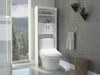 23.8" X 9.8" X 64.9" White Particle Board Malta Over The Toilet Cabinet