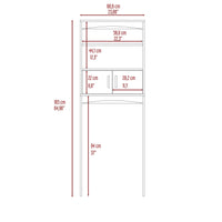 23.8" X 9.8" X 64.9" White Particle Board Malta Over The Toilet Cabinet