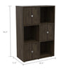 23.3" X 11.2" X 35.3" Dark Oak Particle Board Cube Bookcase