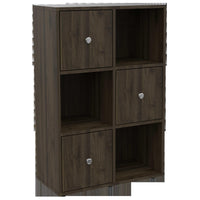 23.3" X 11.2" X 35.3" Dark Oak Particle Board Cube Bookcase