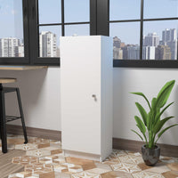 16.9" X 12.3" X 47.4" White Particle Board Pantry