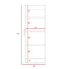 16.9" X 12.3" X 47.4" White Particle Board Pantry