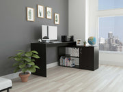 59.6" X 45.8" X 30.1" Espresso Particle Board Home Office Desk