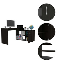 59.6" X 45.8" X 30.1" Espresso Particle Board Home Office Desk