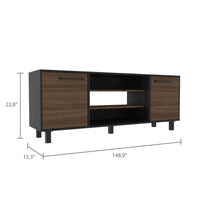 58.6" X 15.3" X 22.8" Oak Particle Board TV Stand