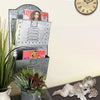 Galvanized Metal Two Tier Wall Pocket Organizer, Gray