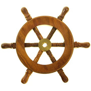 Decorative Wooden Ship Wheel  Wood and Brass
