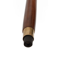 Lyptus Wood Walking Stick With Aesthetic Brass Handle, Walnut Brown