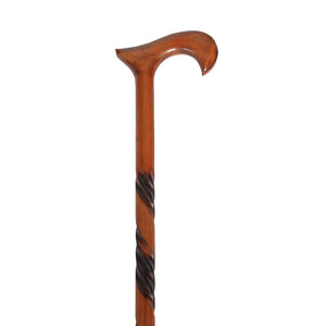 Finely Trimmed Lyptus Walking Stick In Scorched Cherry Brown