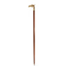 Lyptus Wood Walking Stick With Brass Eagle Head Handle, Brown and Gold