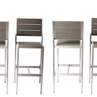 Anodized Aluminum Armless Barstools (Set of 4)