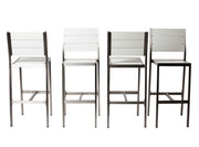 Catchy And Heighted Anodized Aluminum Armless Barstools In White (Set of 4)