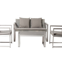 Outdoor Lounge Set In Gray- Taupe (Set of 4)