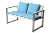 Outdoor Lounge Set In White-Turquoise (Set of 4)