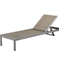 Anodized Aluminum Modern Lounger With Wheels, Brown