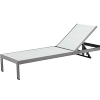 Anodized Aluminum Modern Lounger With Wheels, White