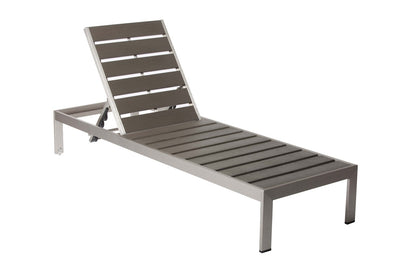 Anodized Aluminum Wheeled Lounger, Gray