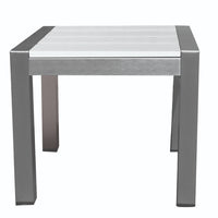 Outdoor Side Table, White
