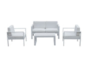 Outdoor Lounge Set In White (Set of 4)