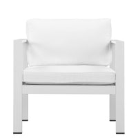 Upholstered Anodized Aluminum Chair, White