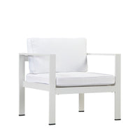 Upholstered Anodized Aluminum Chair, White