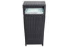 Rattan and Aluminum Outdoor Trash Can Black