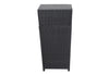 Rattan and Aluminum Outdoor Trash Can Black