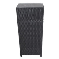 Rattan and Aluminum Outdoor Trash Can Black