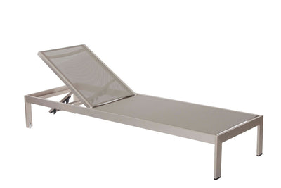 Anodized Aluminum Modern Patio Lounger In Gray