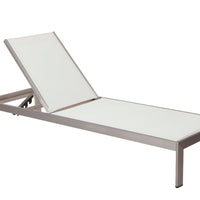 Anodized Aluminum Modern Patio Lounger In White