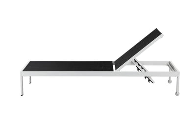 Anodized Aluminum Modern Patio Lounger In White and Black