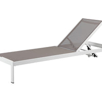 Anodized Aluminum Modern Patio Lounger In White and Gray