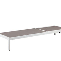 Anodized Aluminum Modern Patio Lounger In White and Gray