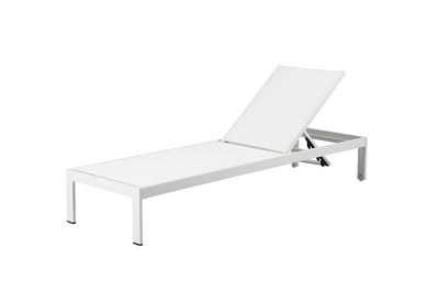 Anodized Aluminum Modern Patio Lounger In White