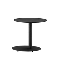 Metal Outdoor Side Table With Oval Top and Base, Black