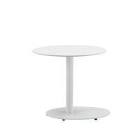 Metal Outdoor Side Table With Oval Top and Base, White