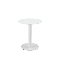 Metal Outdoor Side Table With Oval Top and Base, White