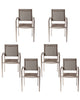 Aluminium Frame Dining Chair Set of 6 Gray