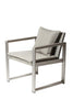 Aluminum Upholstered Cushioned Chair with Rattan, Gray-Taupe