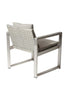 Aluminum Upholstered Cushioned Chair with Rattan, Gray-Taupe