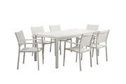 Aluminum 7 piece Modern Outdoor Dining Set In White