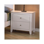 Nightstand With 2 Drawers, White